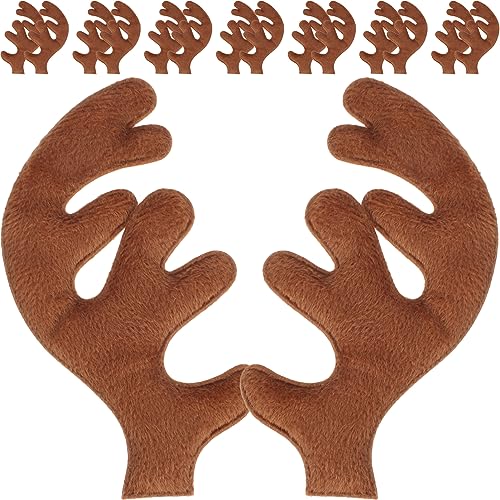 Antler Headband Headdress for Christmas - 30 Pieces Soft Plush Reindeer Antlers for DIY Holiday Decorations and Festive Hair Accessories