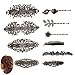 Produktbild Jurxy 10 Stück Retro Metall Französische Haarnadel Damen Haarspangen Hair Clip Vintage Haarklammer Bronze Blatt Bobby Pin Blume Klemmen Haarschmuck Haar Sticks für Damen Frauen Mädchen
