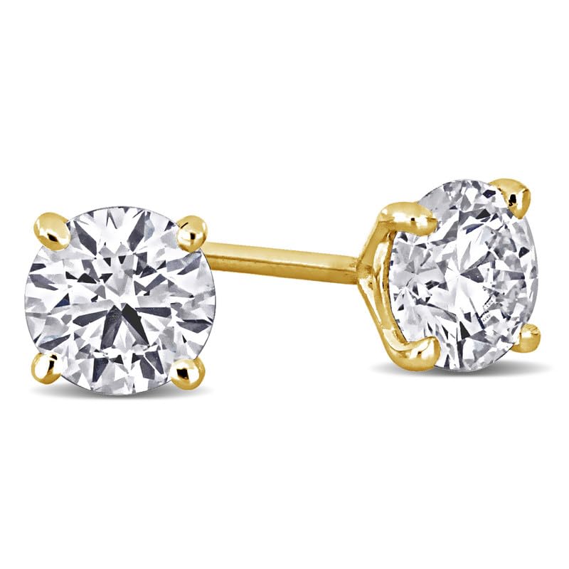 Image of Lab-Grown Diamond Stud Earrings With Unique laser engraved Diamond ID, Set In Platinum, White Gold or Yellow Gold - D Color, VVS2 Clarity, IGI Certified Lab-Grown Diamonds - Available in 1 to 5 CTTW