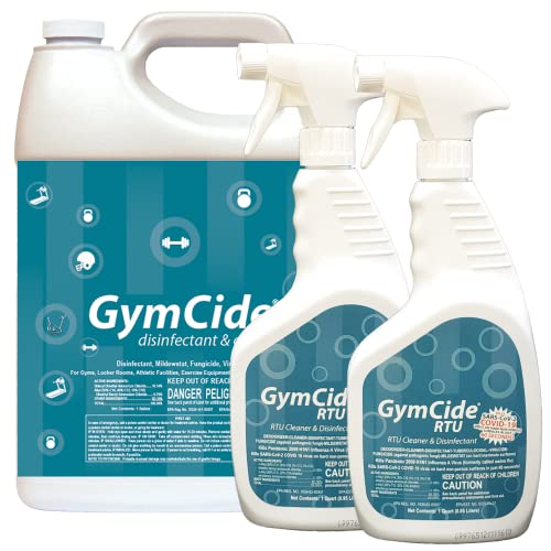 Jani-Source GymCide Disinfectant, Cleaner, and Deodorizer for Gyms, Sports Equipment, and Fitness Centers Bundle (1 Concentrated Gallon and 2-32 Ounce Bottles)