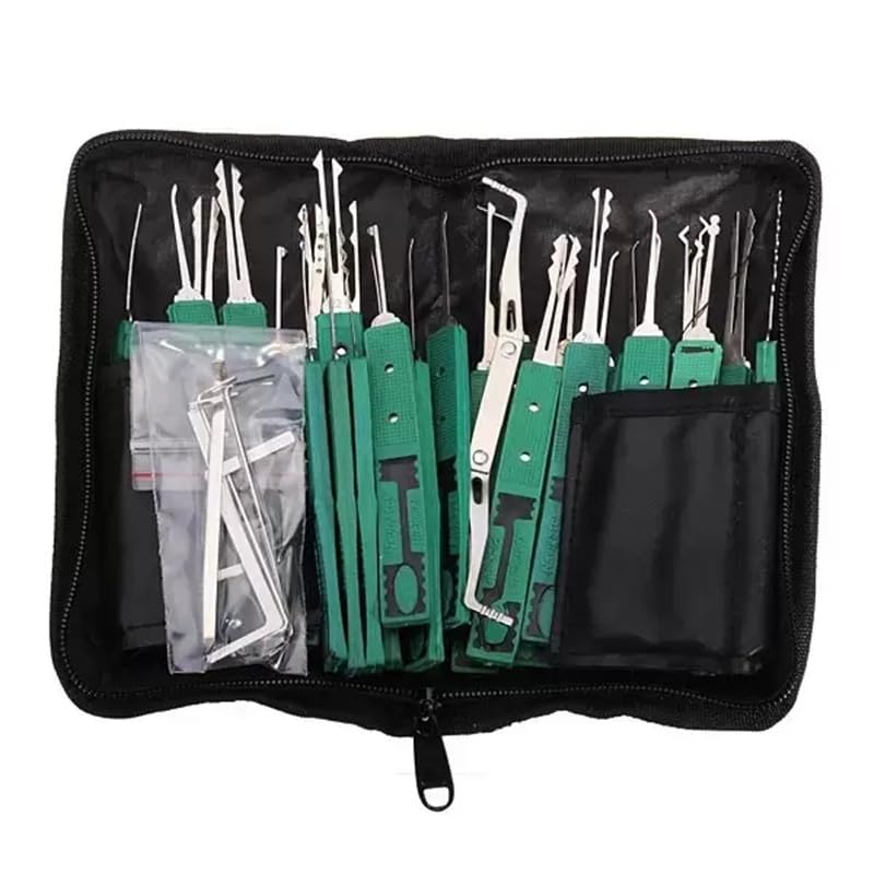 Klom Lock Pick Master - Set di 32 grimaldelli, sistema di utensili per addestramento, attrezzi professionali da fabbro