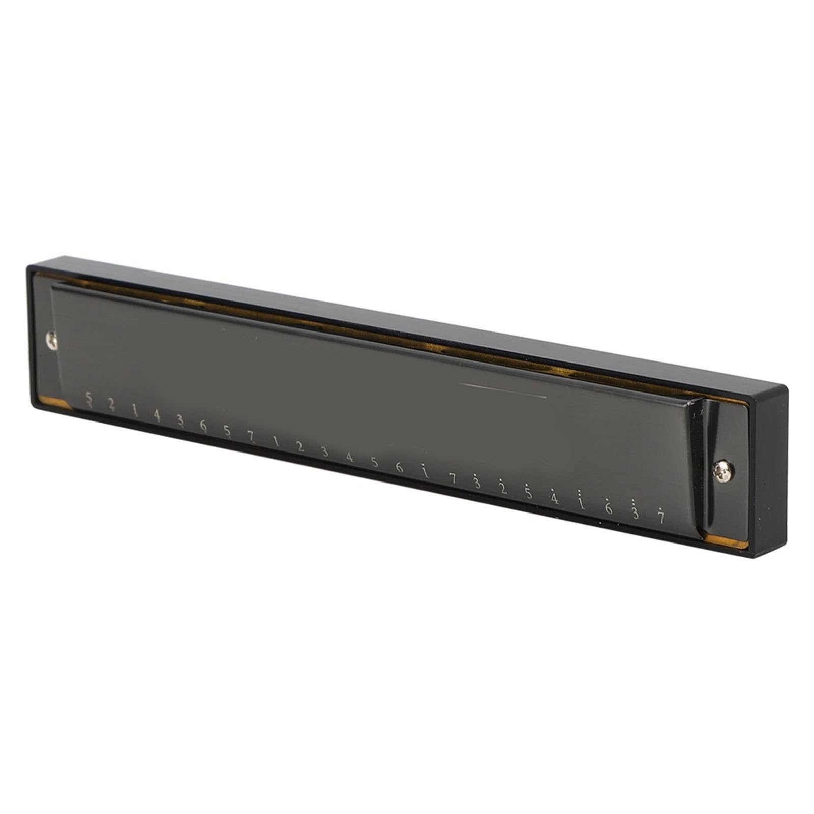 Einsteiger Mundharmonika C-Dur-Mundharmonika Mit 24 Löchern Glänzend Schwarzen Stimmzungen Grundplattenstärke: 1.0 Mm(MattexBlack)