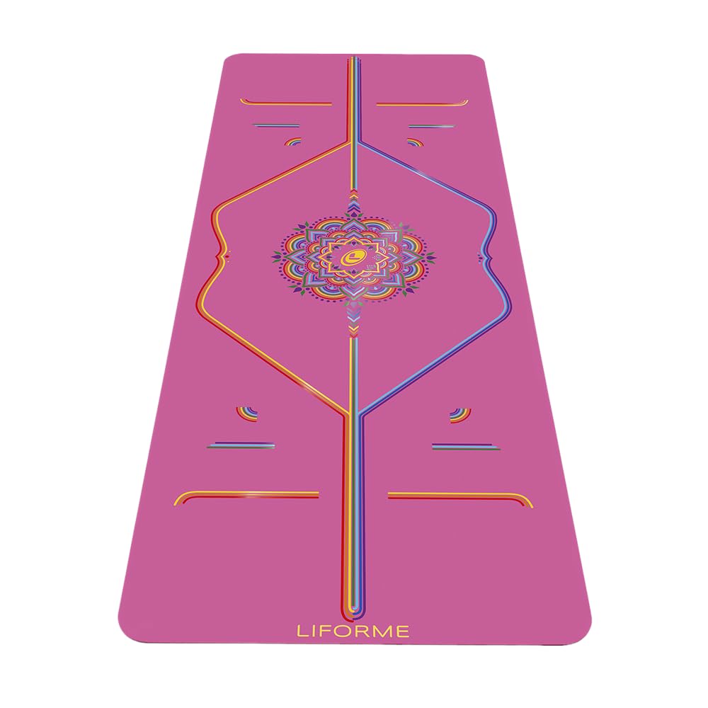 Liforme Travel Yoga mat – Patented Alignment System, Warrior-like Grip, Non-slip, Eco-friendly and Biodegradable, Ultra-lightweight, Sweat resistant, Long, Wide and Thick