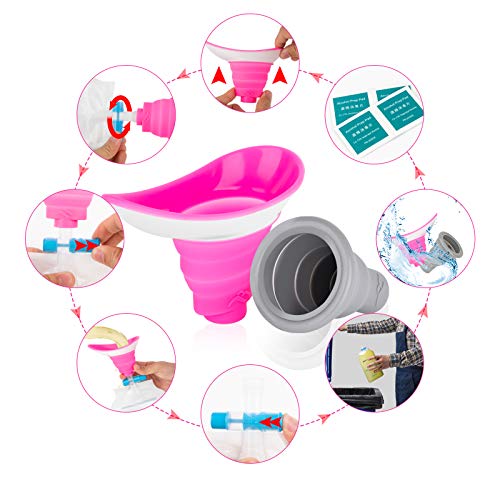 Man female urination device urinals portable toilet for car women shewee Patients Lazy Old people urinal car camping supplies stuff sink camp toilet portable potty camping hiking road trip (pink) - Thumbnail 5