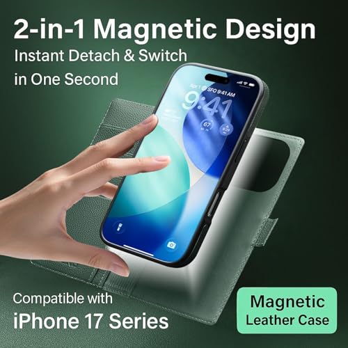 Étui cuir véritable iPhone 17 Air pour ranger vos cartes et protéger l'écran - 4