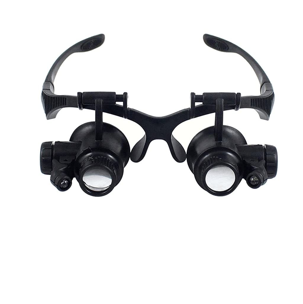 asdchZen Wearing Magnifier Glasses Observation Magnifying Headband Eyewear Wearing Magnifier Glasses Portable Lens With Led