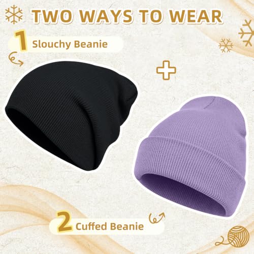 Image of ZOORON Beanie for Men Women Slouchy Winter Beanie Hats Cuffed Skull Caps