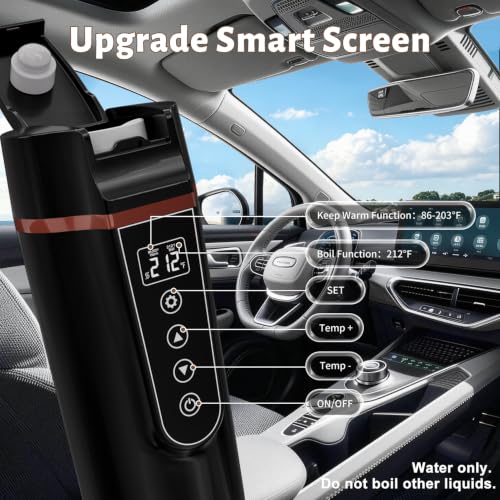 LINGYOKY Car Electric Kettle for Travel 12-24V Compatible 13.5oz (Black) - image 3