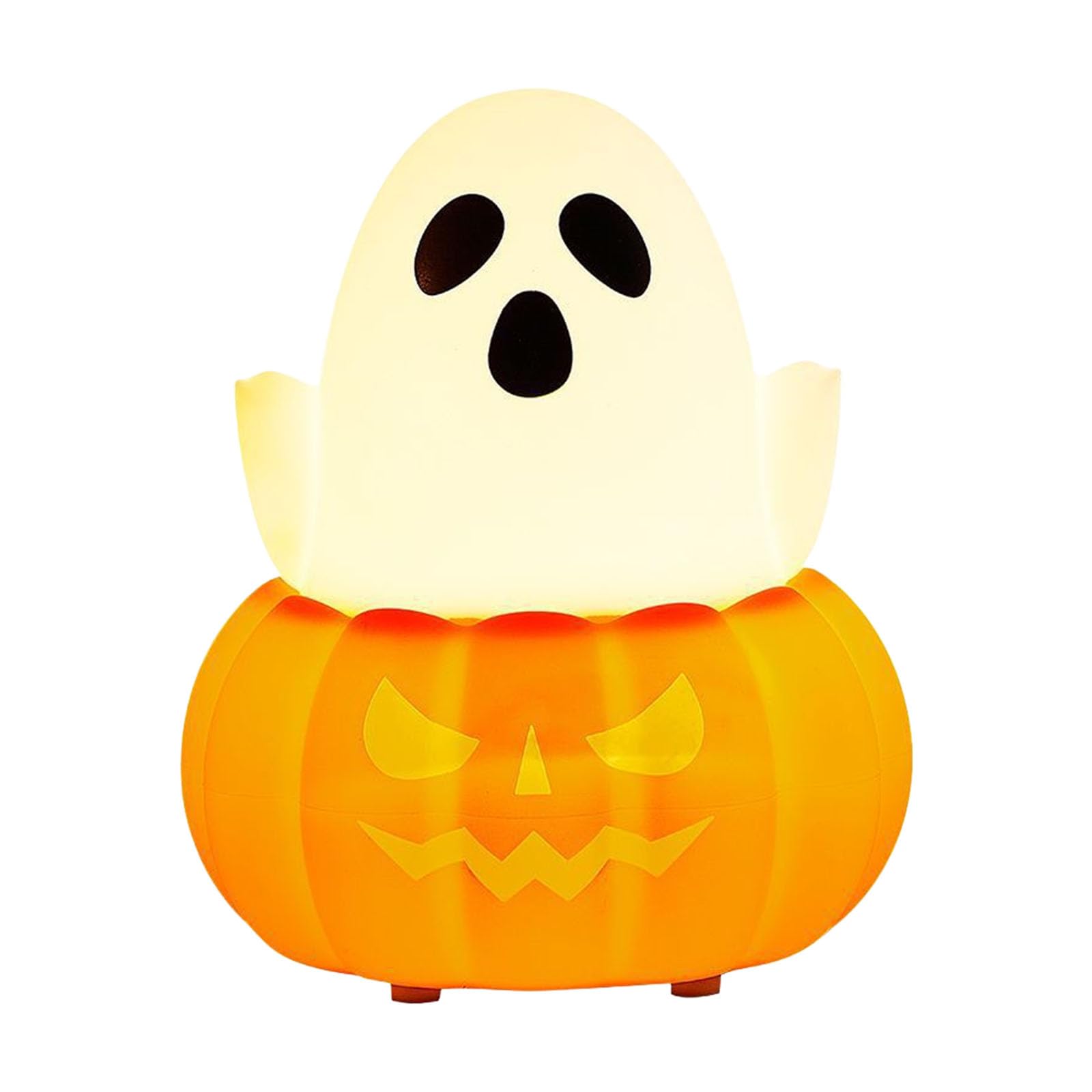 Jazuaiao Silicone Night Light Halloween Pumpkin Night Lamp Novelty Bedside Desk Lamps Boys Girls Baby Children Silicone Light