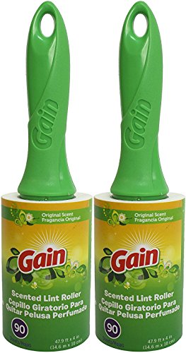 Gain Lint Roller, Scented, 90 Sheets (2 Count)