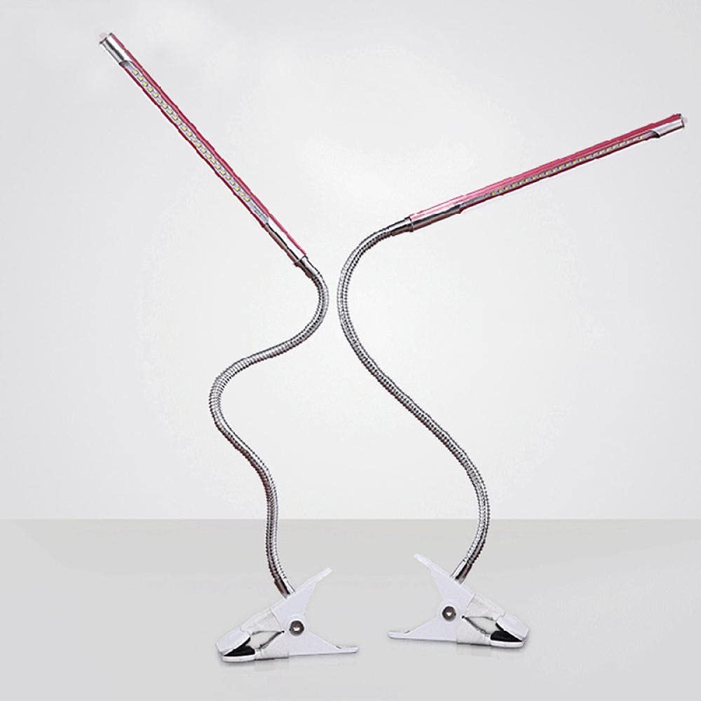 Clip-Lichter Klemmlampe Klemmleuchte Clip Schreibtischlampe Led Bettside Lesen Leade Leage Eye Protection Desct Steuer Leder Studentwahme Schaublichkeitschluss-Light-Touch-Arbeit-Blau Weiss