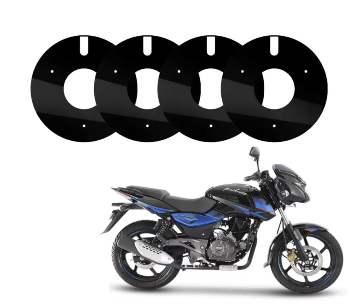Acube Mart Acrylic Wheel DISC Cover for 17inch Wheel for 2 Wheels for Pulsar 150 Black 17A-1