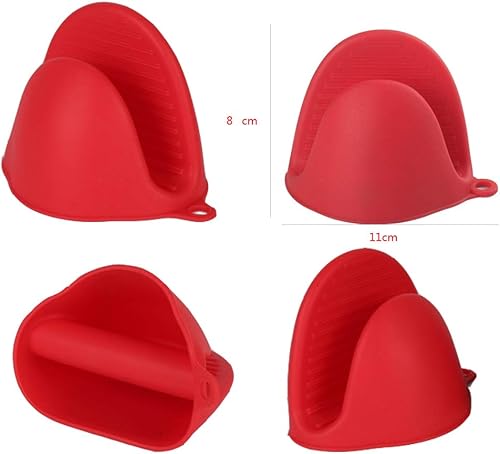 Miniatura 8 de Manoplas de silicona para cocinar, guantes para horno, protector de dedos para cocina, hornear, barbacoa, guantes resistentes al calor, 2 pares