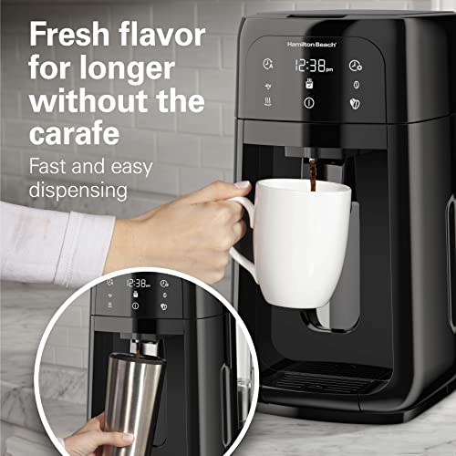 Image of Hamilton Beach 47600 One Press Dispensing Coffee Makers, 12 Cups, Black