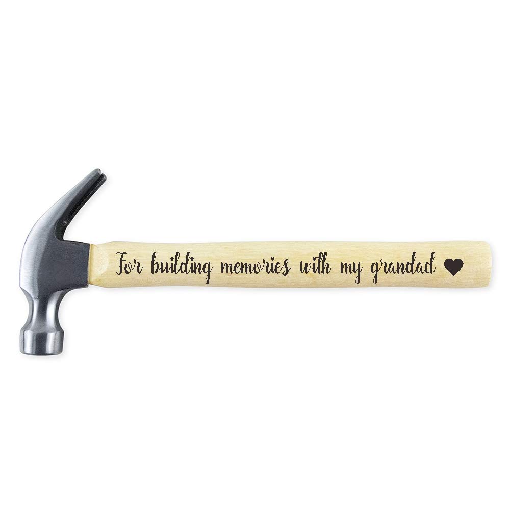 Claw Hammer for Dad Personalized 20 Oz Engraved Wood Handle Steel Hammer For Building Memories With My Grandad With Heart Wooden Gift for Fathers Day Birthday Anniversary