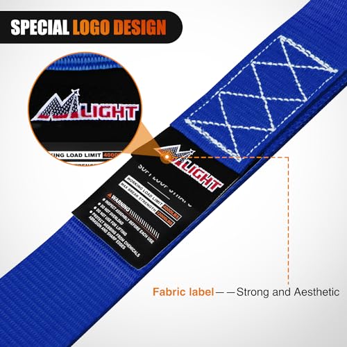 Image of Nilight Soft Loop 1.7 inchx17 inch Motorcycle Tie Down Straps Heavy Duty 12000Lbs Max Break Strength for Securing ATV UTV Kayak Moving Cargo (8PK-Blue)