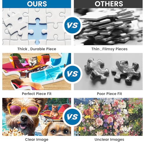 300 Piece Jigsaw Puzzle for Adults, Fun at The Amusement Park Dog Puzzles, Funny Puppy Jigsaw Puzzles, Animal Pet Lover Challenging Puzzles for Friends Family Activity Game Nights Gifts - Image 4