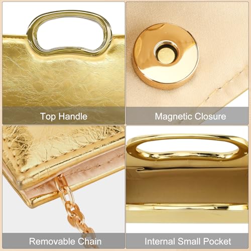 Image of Gets Clutch Purses for Women PU Leather Evening Handbag for Formal Wedding Party Clutches Small Crossbody Bag with Chain