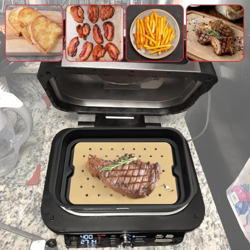 Cooking Pot and Combo Crisper Basket for Ninja Foodi FG551 DG551 DG651 Smart XL 6-in-1 Indoor Grill, Non Stick Air Frying Basket & Griddle Pan with 100 Pack Air Fryer Liners by GLOWYE - Used condition - Image 6