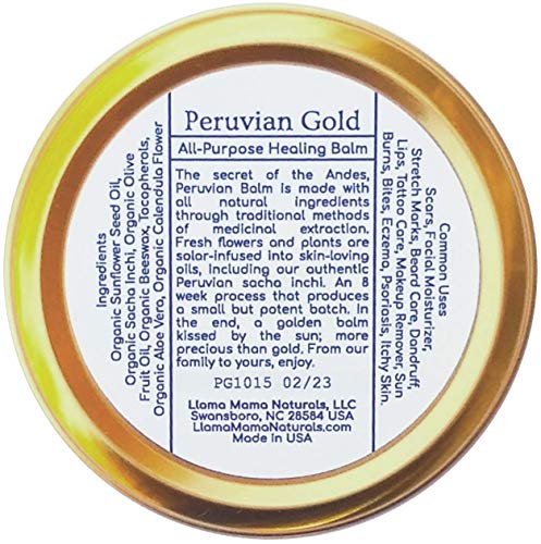 Peruvian Gold | All Purpose Healing Balm | Scars, Eczema, Facial Moisturizer Cream, Dry Skin, Hair, Sun Burns | All Organic, Fair Trade Ingredients (4 Fl Oz) Sustainably Sourced Ingredients #TOP3