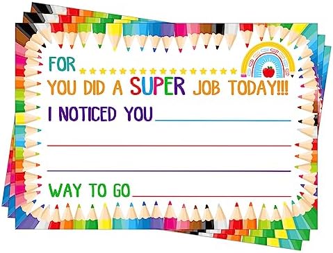 PETCEE 50Pcs Good Behavior Cards - Teacher Mail Classroom Incentive Cards to Send Home Teacher Notes to Parents Happy Mail from Teacher for Kids Students from Teachers for Preschool Kindergarten