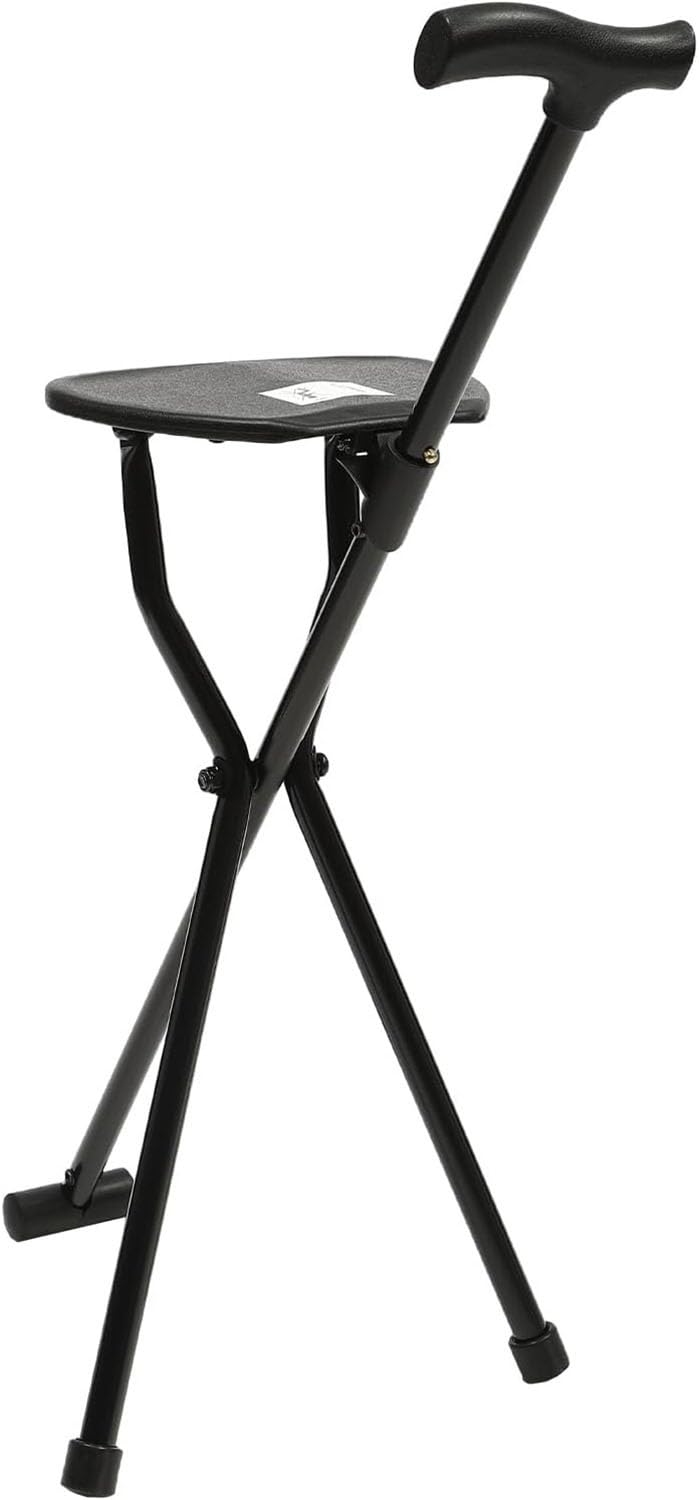 Trípode Bastón Bastón para Ancianos Silla Bastón Plegable Taburete Bastón Ortopédico Ayuda para Caminar Ideal para Ver Y Disfrutar De Deportes Al Aire Libre Y Partidos Deportivos