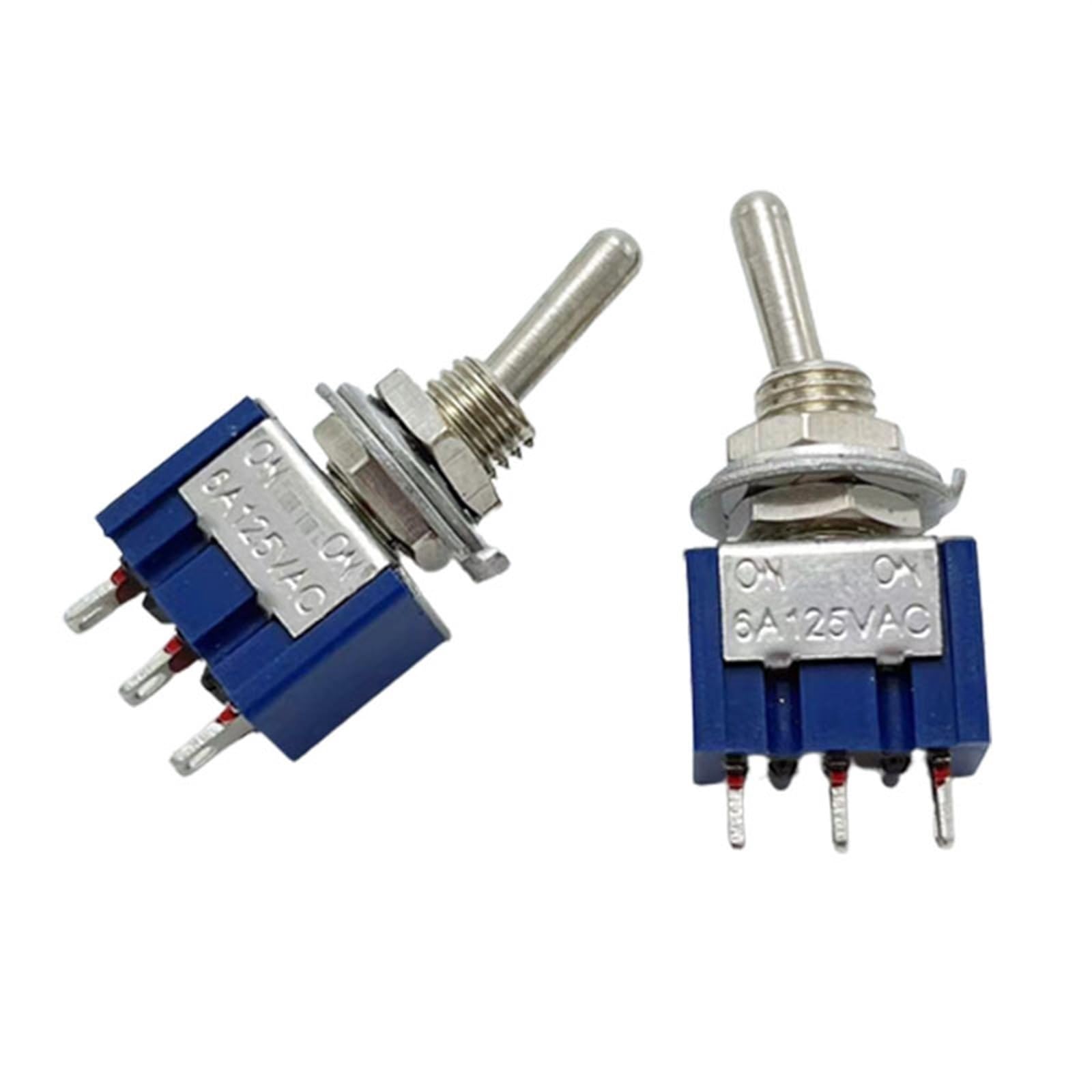 Interrupteur MTS-102 coudé 3 broches SPDT 6A bleu pour montage PCB durable