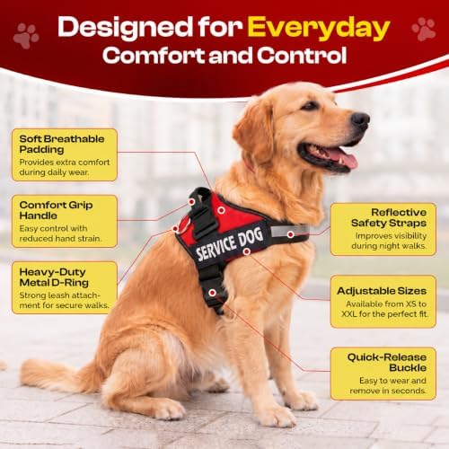 ShieldID Complete Service Dog Vest Kit – Reflective Service Dog Harness, Metal ID Tag with Clip, 50 ADA Information Cards, Adjustable Vest for Working Dogs (Small) — 사진 4