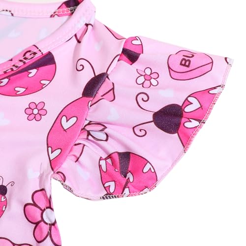 Toddler Girl Heart PatternOutfit Dress Kids Love Heart Ruffle Boutique Party Dress Spring Summer Clothes Dress 2-8Y3