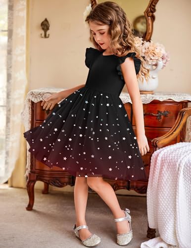 Image of Arshiner Toddler Tutu Dress Little Girls Fluffy Summer Dresses Casual Party Tulle Sundress for Kids 2-6Y
