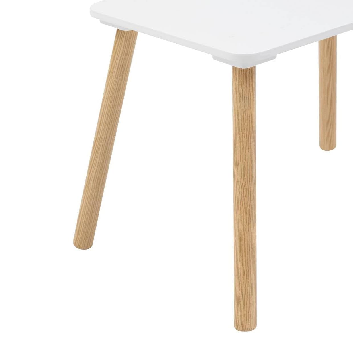 Acomoda Textil - Set Infantil de Mesa y 2 Sillas para Niños, Conjunto de Muebles para Dormitorio, Sala de Juegos o Guardería, Ideal para Dibujar, Leer, Estudiar, Jugar y Manualidades. (Blanco)