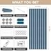 Jilron 100% Blackout Fabric Folding Door Curtain with Magnetic Closure - Accordion Style for Sliding Doors, Closets,Wardrobe and Temporary Door Solutions Doorway Curtains（W42 x L78, Blue 1 Panel）