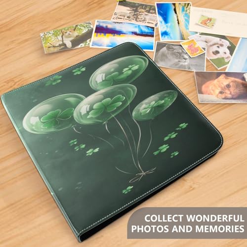 Álbum de fotos auto adhesivo DIY Scrapbook álbum Día de San Patricio con globos y trébol, encuadernador de 3 anillos, 40 páginas, 8x10 para recuerdos miniatura 5
