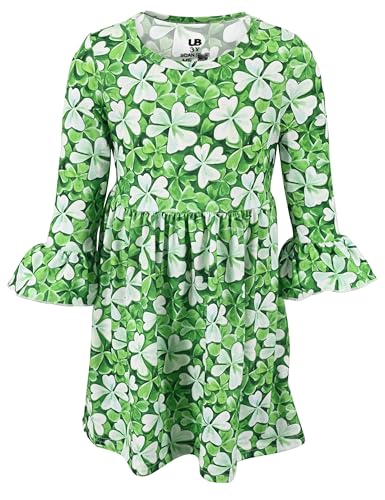 Unique Baby Girls St Patricks Day Dress Shamrock Outfit for Girl Toddler and Kids (3Y, Floral Shamrock)