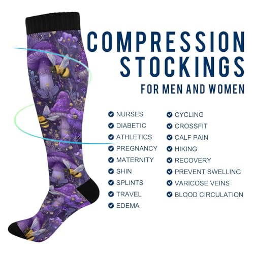Image of Pigsaly Red White Polka Dot Womens Compression Socks Athletic Tube Sock Knee High Socks Outdoor Sport Socks