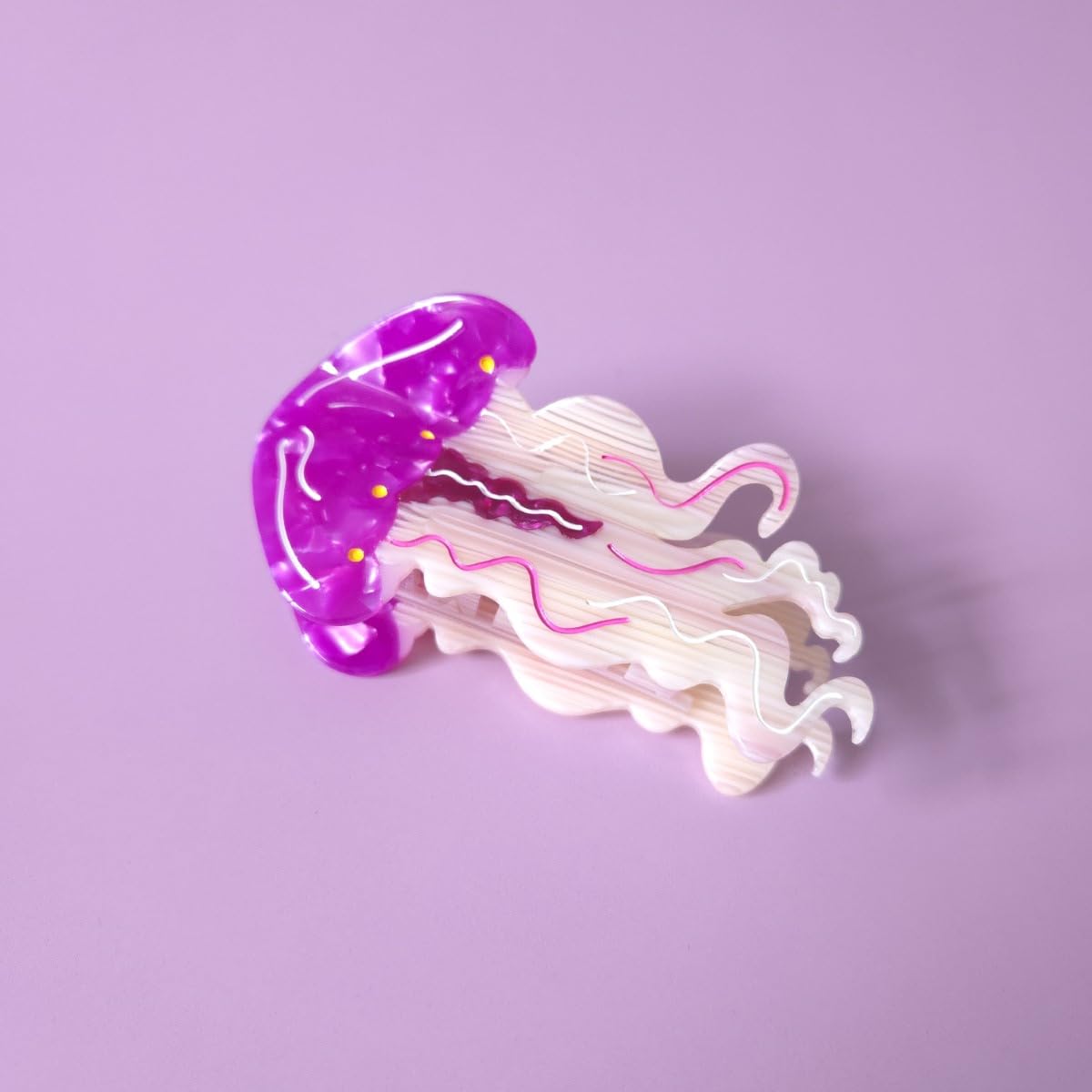 Fantasy Ocean Jellyfish Hair Clip,Acetate Claw Clips,Hair Clips for Women,Purple