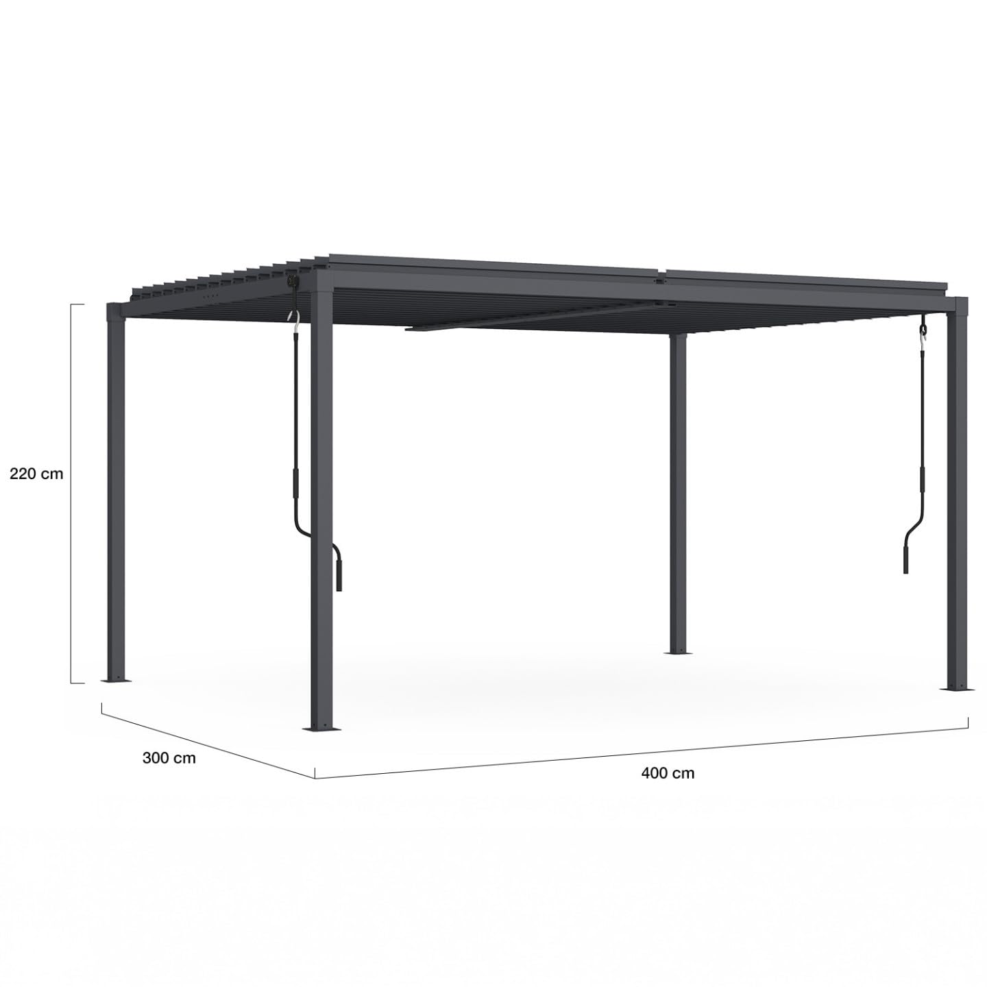 IDMarket - Pergola bioclimatique Lames orientables Acier 3x4 M Gris Anthracite