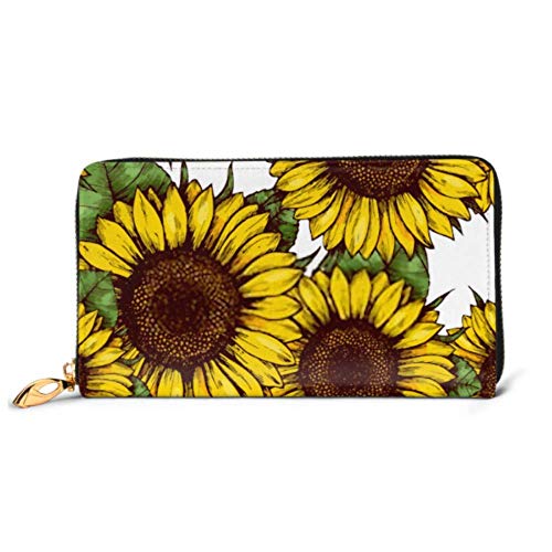 Preisvergleich Produktbild JHGFG Mode Handtasche Reißverschluss Brieftasche Sonnenblume Nahtloses Muster Stoff Hintergrund Vektor Telefon Kupplung Geldbörse Abendkupplung Blockieren Leder Brieftasche Multi C.
