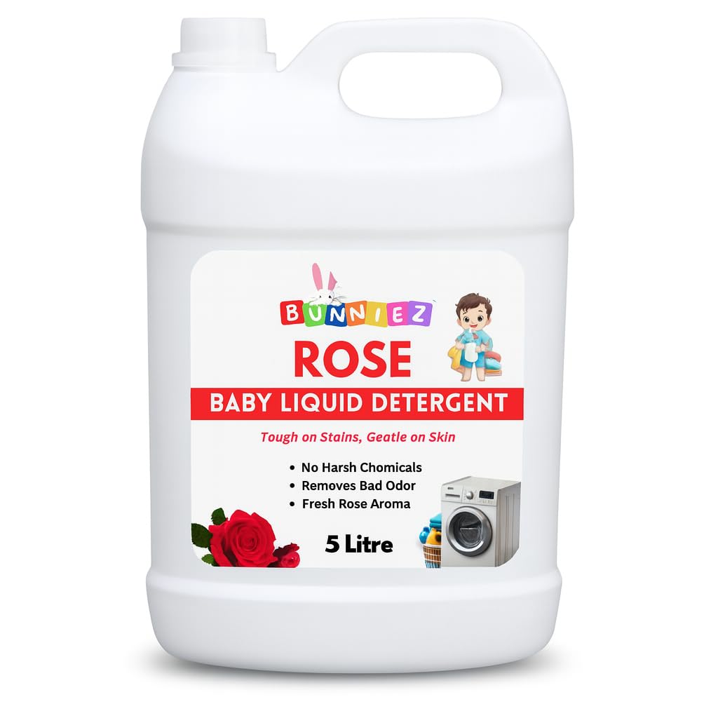 Baby Liquid Detergent for clothes with Rose Fragrance with No Chemicals for soft clothes 100% safe to use - (5L - Rose)-picture-21