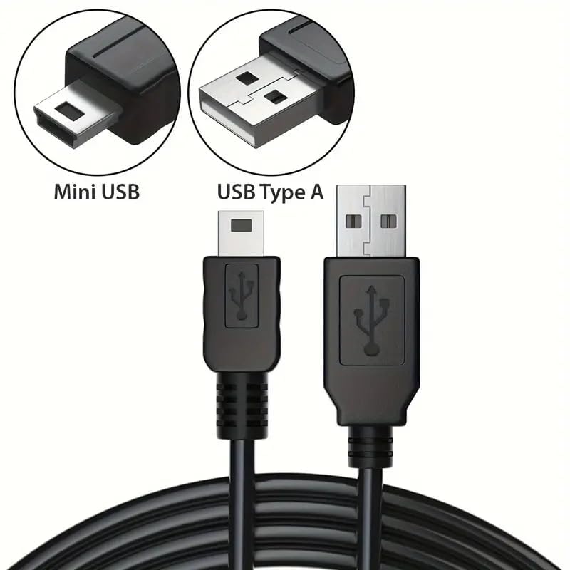 CABLEPELADO Mini-USB-Kabel 20 Cm – Daten & Laden, 480 Mbit/s, Kompatibel Mit Blue Yeti, Kameras, PS3 Uvm.