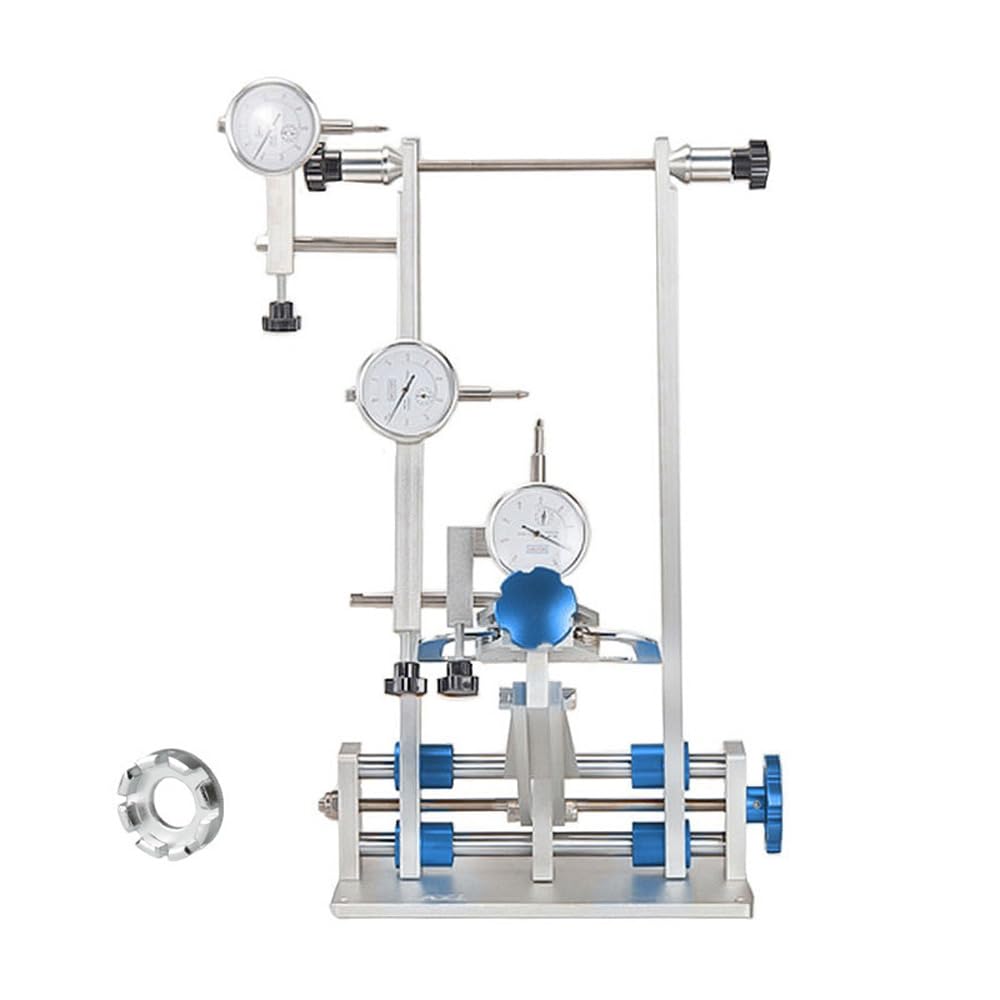 Bicycle Wheel Truing Stand Bike Alignment Repair Tool with Dial Gauge for Quick Release and Thru-Axle