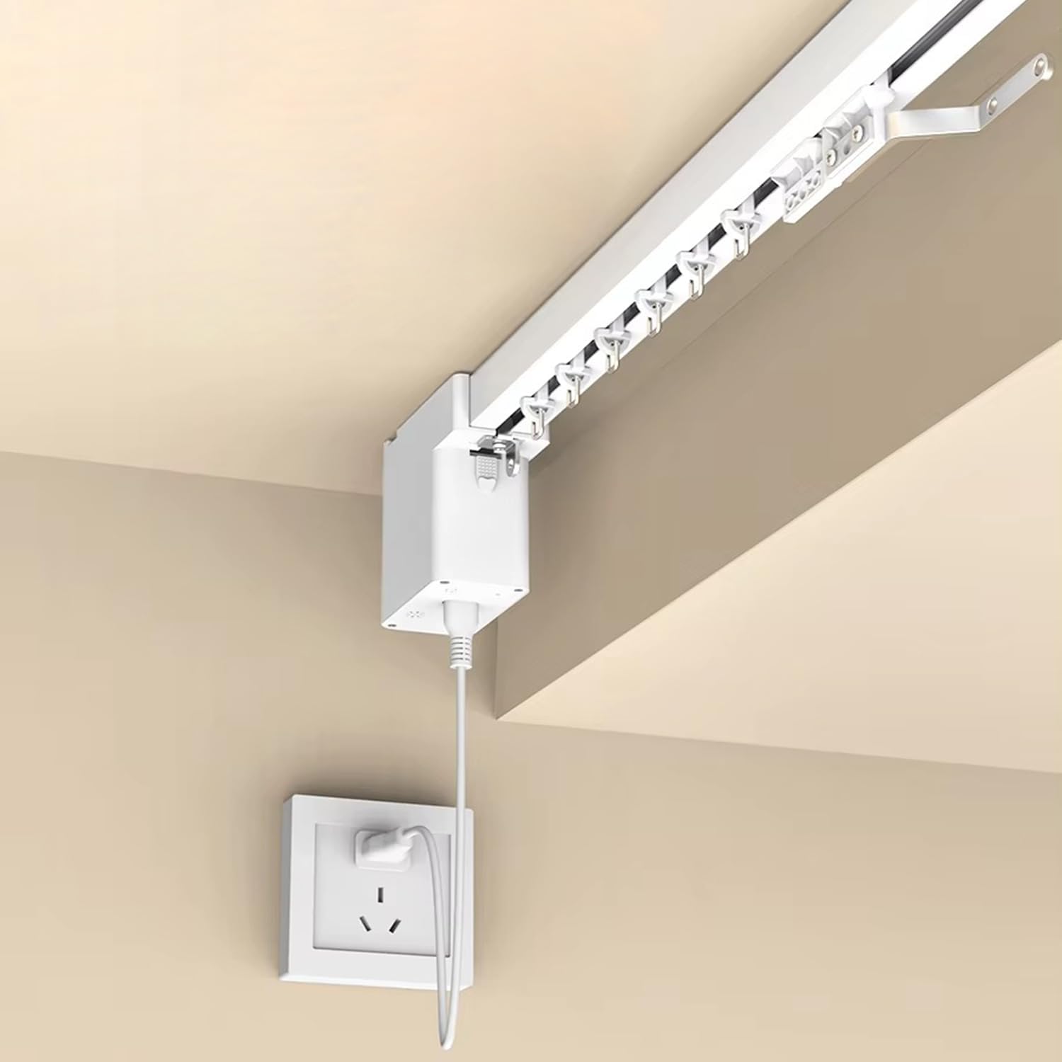ZigBee 1.8N.m Mini Motorized Curtain Track, Pre-assembled Smart Electric Curtain System, Easy 4-Screw Setup, Hidden Design, App & Voice Control, Hub Required, 60KG Max Load (7 meters (275.6 inches))