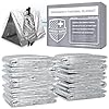 Swiss Safe 10 Pack Mylar Emergency Blankets for Survival – Compact & Insulated for Cold Weather – Designed for NASA, Outdoor, Running, Camping, Survival, First Aid Car Kit – Silver, 10 Pack
