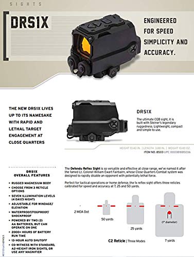 Image of Steiner DRS1X Red Dot Reflex Sight CQB Optic, Black