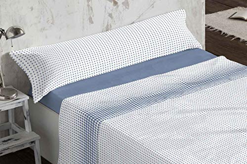 Burrito Blanco Juego de Sábanas de Coralina 960 Azul para Cama de Mat