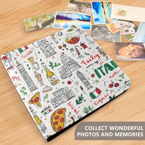 Photo Albums Self Adhesive DIY Scrapbook Album Italy Icons Hardcover PU Leather Photo Book 40 Pages Scrap Book Album Memory Book for Family Wedding Travel School miniatura 2