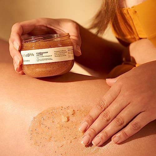 Image of Nativa SPA Madagascar Vanilla Exfoliating Body Scrub, 7 oz | Renewing exfoliating sugar scrub with lactic acid and quinoa oil. Smoother results compared to standard body washes.