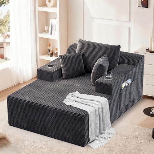 67" Oversized Chaise Lounge Chair, Cloud Couch, Corduroy Couch with