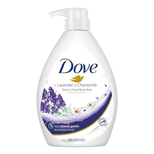Dove Lavender & Chamomile Go Fresh Body Wash Pump Bottle With Relaxing Floral Scent, Gentle & Mild Body Cleanser For Nourished & Smooth Skin, 24 Hrs Moisture Lock, 1L at Rs. 509