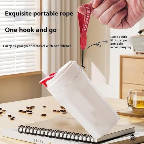 Image of Glass Sipper Mug 400 ML with Leak-Proof Flip Lid & Wrist Strap | Insulated Tumbler for Hot & Cold Coffee, Tea, Juice & Milk (Multicolor, 1 Piece)